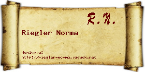 Riegler Norma névjegykártya
